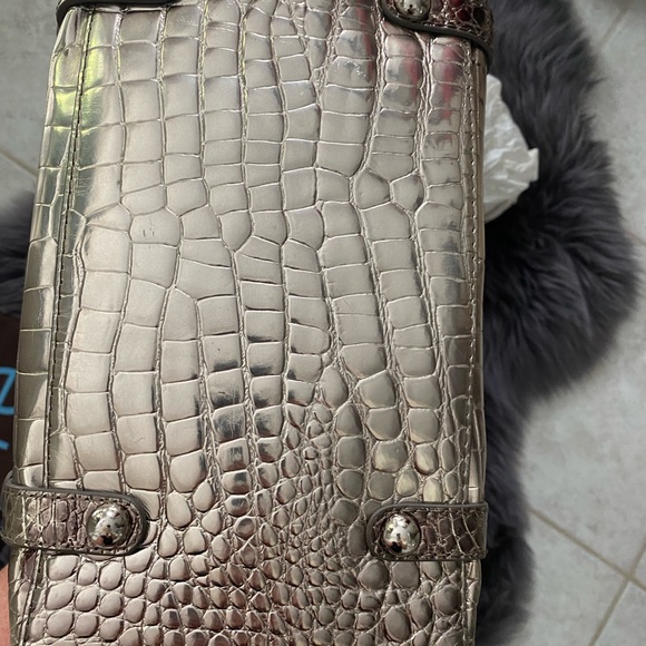 Rafe Designer, Super Rare Vintage Crocodile Silver Purse. Never Used. NWT. - Picture 3 of 12